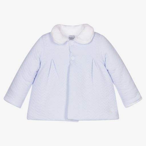 Babidu-Girls Blue Cotton Coat | Childrensalon Outlet