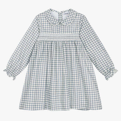 Babidu-Хлопковое платье в синюю клетку | Childrensalon Outlet