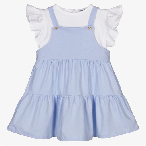 Babidu-Girls Blue Jersey Dress Set  | Childrensalon Outlet