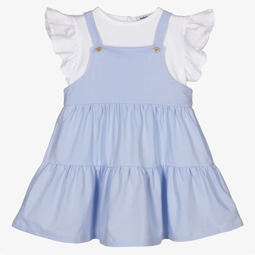 Babidu-Белая футболка и голубое платье из джерси для девочек | Childrensalon Outlet