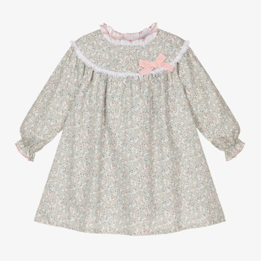 Babidu-Очаровательное зеленое платье с цветочным узором для девочек | Childrensalon Outlet