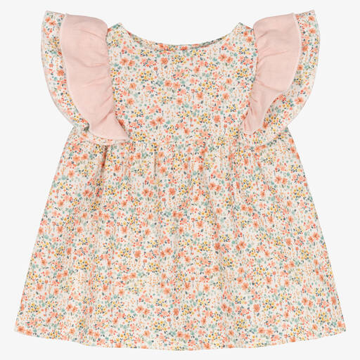 Babidu-Girls Floral Cotton Shorts Set | Childrensalon Outlet