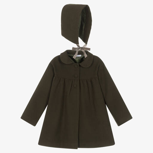 Babidu-Ensemble manteau et bonnet vert | Childrensalon Outlet