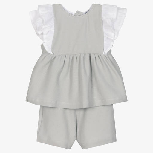 Babidu-Ensemble short gris en coton fille | Childrensalon Outlet