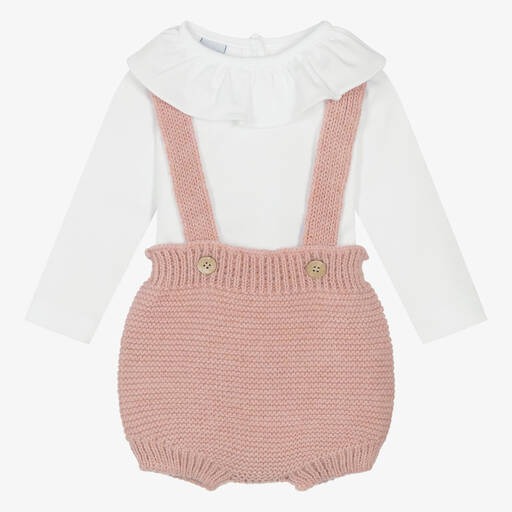 Babidu-Top & Strick-Shorts Elfenbein/Rosa | Childrensalon Outlet