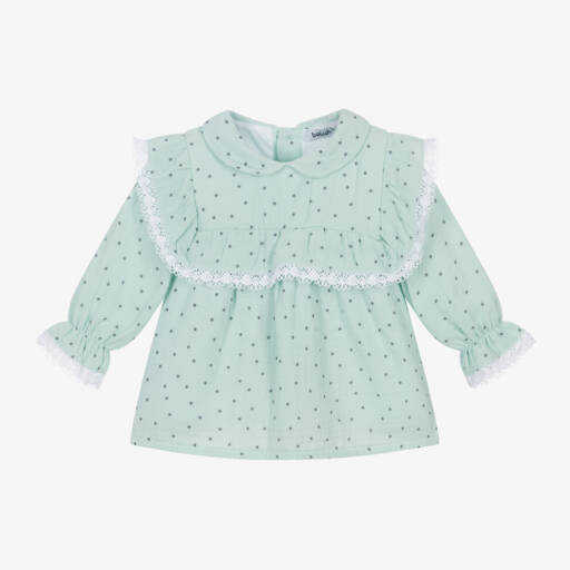 Babidu-فستان بطبعة نجوم قطن لون أخضر للمولودات | Childrensalon Outlet