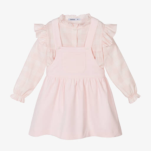 Babidu-Girls Pink Blouse & Corduroy Dress Set | Childrensalon Outlet