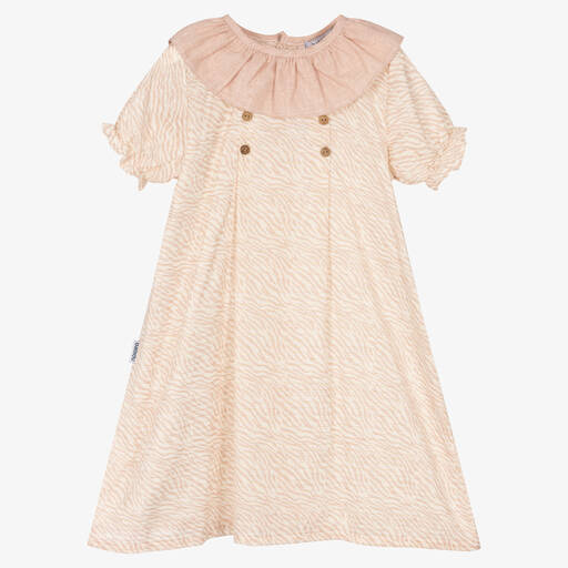 Babidu-Girls Pink Cotton Dress | Childrensalon Outlet