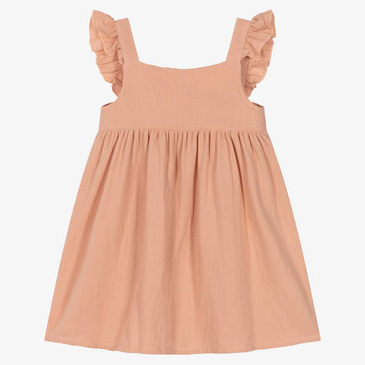 Babidu-Girls Pink Cotton Dress | Childrensalon Outlet