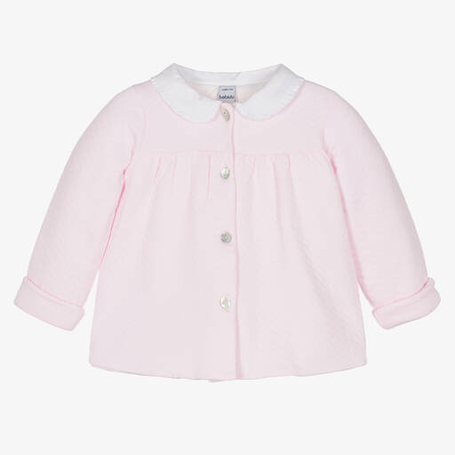 Babidu-Girls Pink Cotton Jacket | Childrensalon Outlet