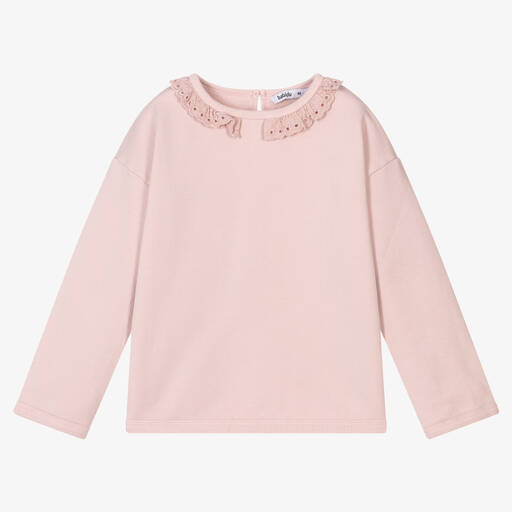 Babidu-Girls Pink Cotton Sweatshirt | Childrensalon Outlet