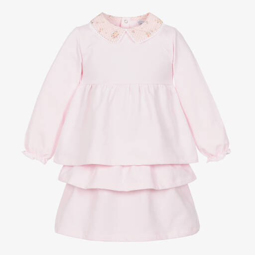 Babidu-Розовый топ и юбка из хлопка с цветами | Childrensalon Outlet