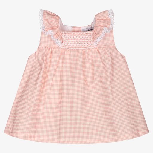 Babidu-Розовое платье и трусики в мелкую клетку для девочек | Childrensalon Outlet
