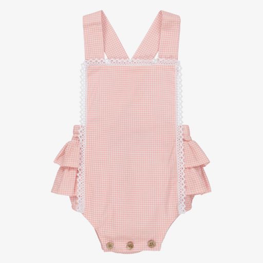 Babidu-Girls Pink Gingham Shortie | Childrensalon Outlet