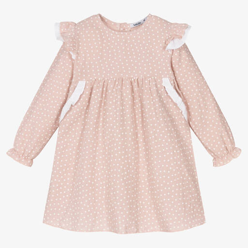 Babidu-Girls Pink Stars Cotton Dress | Childrensalon Outlet