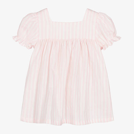 Babidu-Rosa gestreiftes Baumwollkleid (M) | Childrensalon Outlet