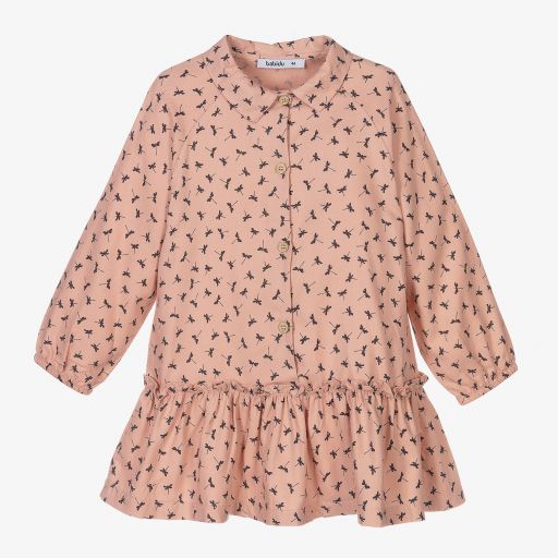 Babidu-Girls Pink Viscose Dress | Childrensalon Outlet