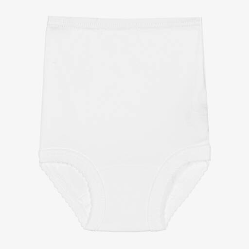 Babidu-Girls White Cotton Frilly Pants | Childrensalon Outlet