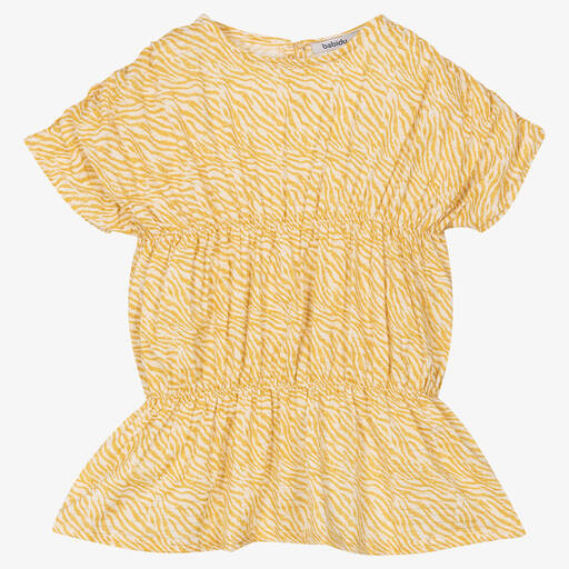 Babidu-Girls Yellow Cotton Dress | Childrensalon Outlet