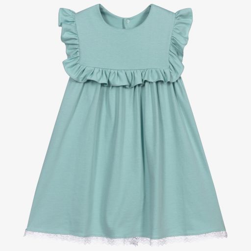Babidu-Green Cotton Jersey Dress | Childrensalon Outlet