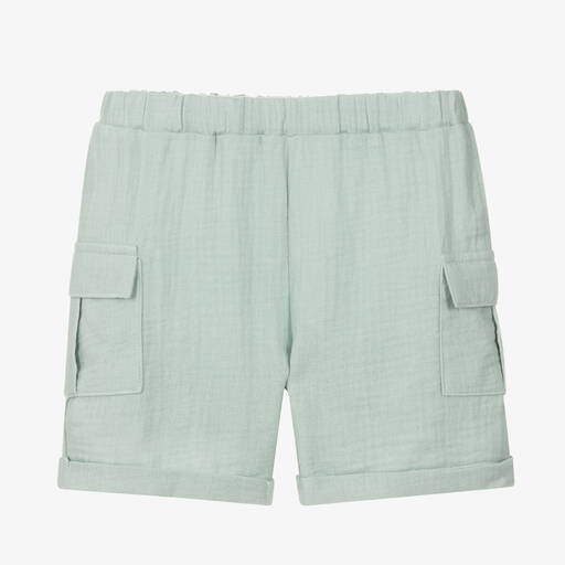 Babidu-Green Cotton Shorts | Childrensalon Outlet