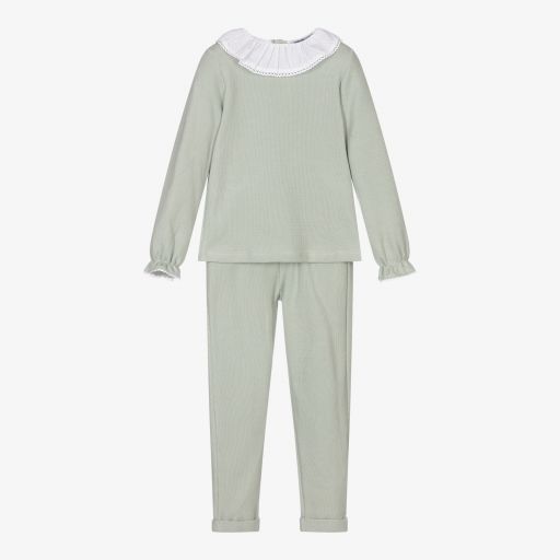 Babidu-Green Knitted Trouser Set  | Childrensalon Outlet