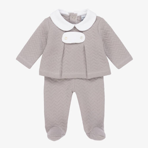 Babidu-Серый топ и штанишки из хлопка для малышей | Childrensalon Outlet