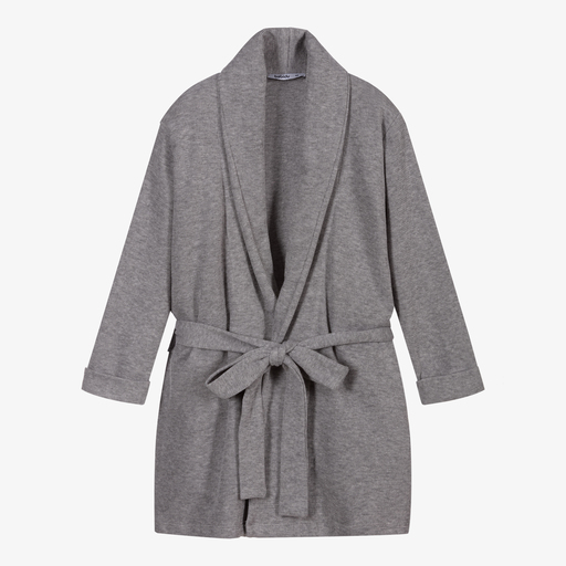 Babidu-Grey Cotton Dressing Gown | Childrensalon Outlet