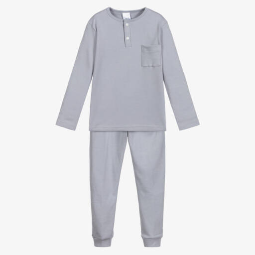 Babidu-Grey Cotton Jersey Pyjamas | Childrensalon Outlet
