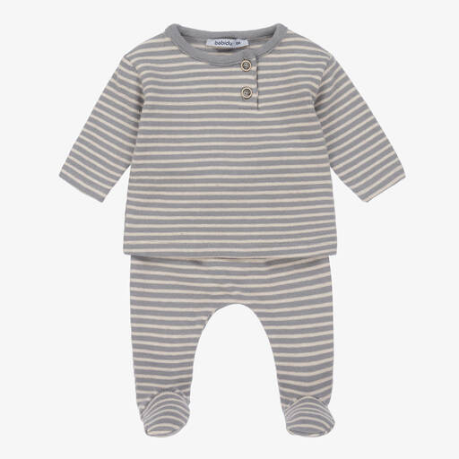 Babidu-Серый топ и штанишки в полоску | Childrensalon Outlet