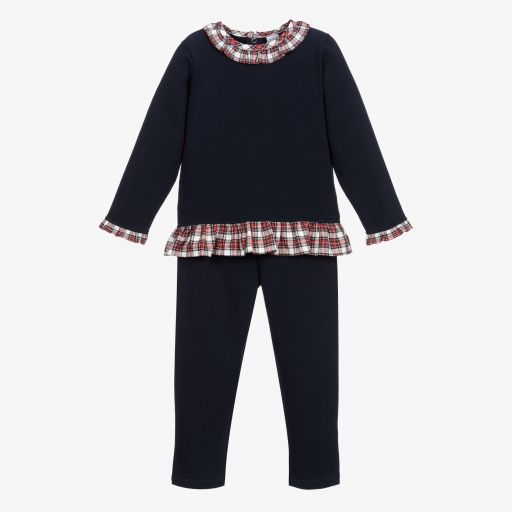 Babidu-Navy Blue Jersey Trouser Set  | Childrensalon Outlet