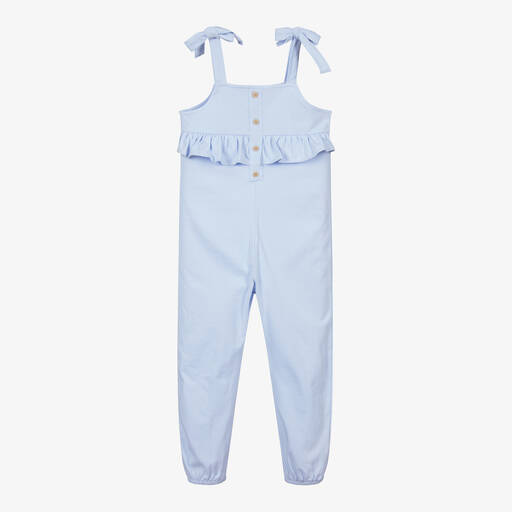 Babidu-Pale Blue Cotton Playsuit | Childrensalon Outlet