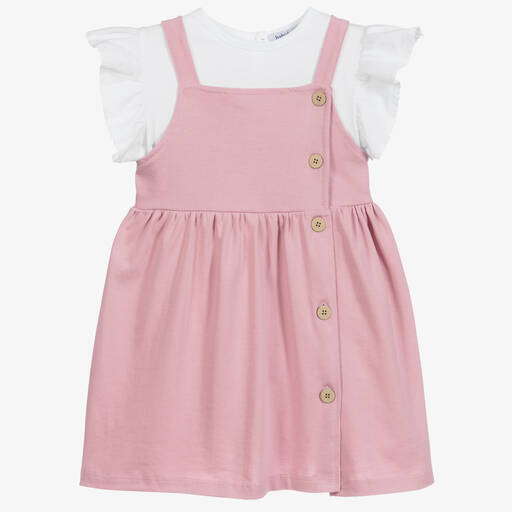 Babidu-Pink 2 Piece Dress Set | Childrensalon Outlet