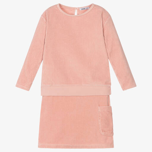 Babidu-Pink Cotton Corduroy Skirt Set | Childrensalon Outlet