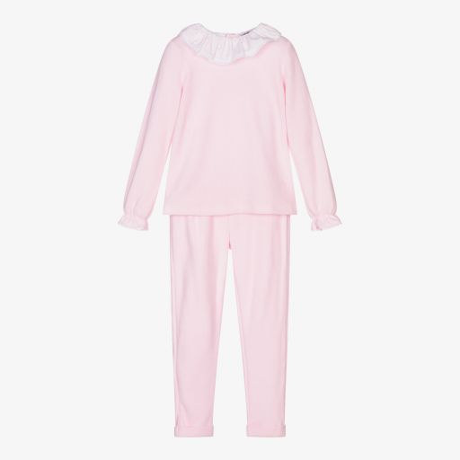Babidu-Розовый трикотажный комплект с брюками  | Childrensalon Outlet