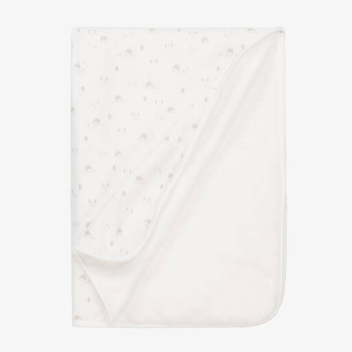 Babidu-White Cotton Hedgehog Blanket (90cm) | Childrensalon Outlet