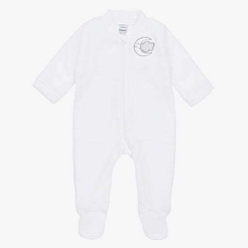 Babidu-White Fleece Babygrow | Childrensalon Outlet