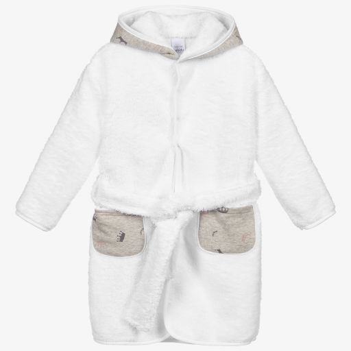 Babidu-White Little Crowns Bathrobe | Childrensalon Outlet
