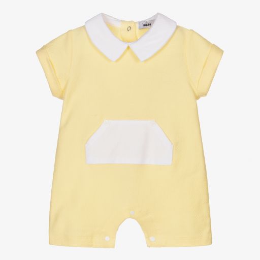 Babidu-Yellow Cotton Baby Shortie | Childrensalon Outlet