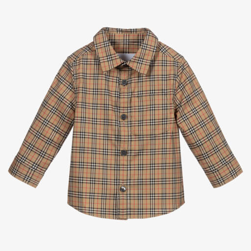 Burberry-Baby Boys Beige Vintage Check Shirt | Childrensalon Outlet