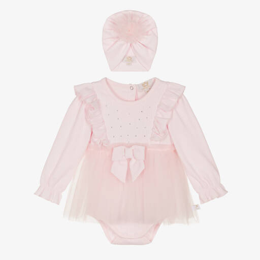 Caramelo Kids-Baby Girls Pink Tulle Dress & Hat Set | Childrensalon Outlet