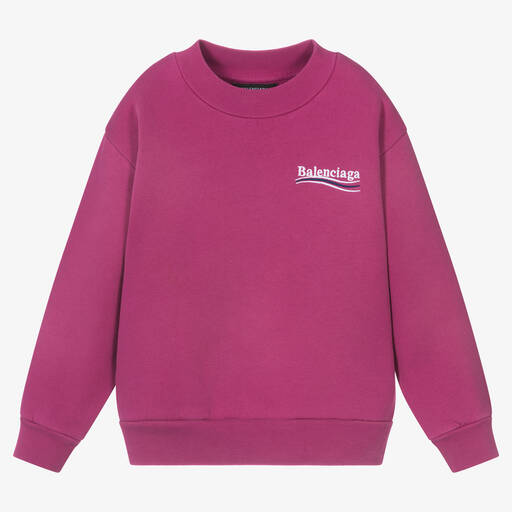 Balenciaga-Fuchsia Pink Logo Sweatshirt | Childrensalon Outlet