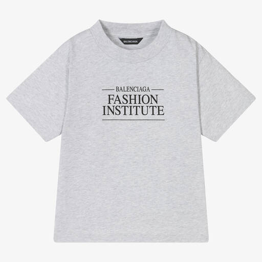 Balenciaga-T-shirt gris en coton | Childrensalon Outlet