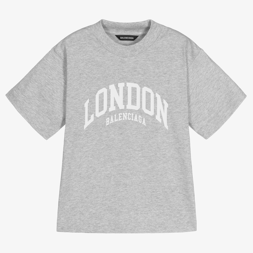 Balenciaga-Grey London Cotton T-Shirt | Childrensalon Outlet