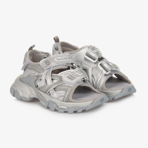 Balenciaga-Silver Track Sandals | Childrensalon Outlet