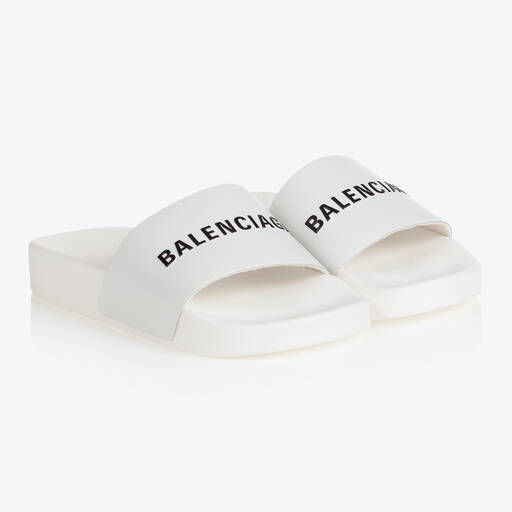 Balenciaga-Claquettes blanches | Childrensalon Outlet