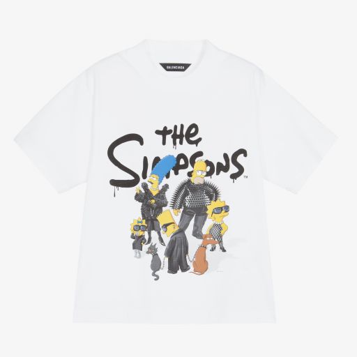 Balenciaga-White The Simpsons T-Shirt | Childrensalon Outlet