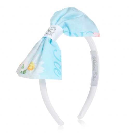 Balloon Chic-Blue & White Floral Hairband | Childrensalon Outlet