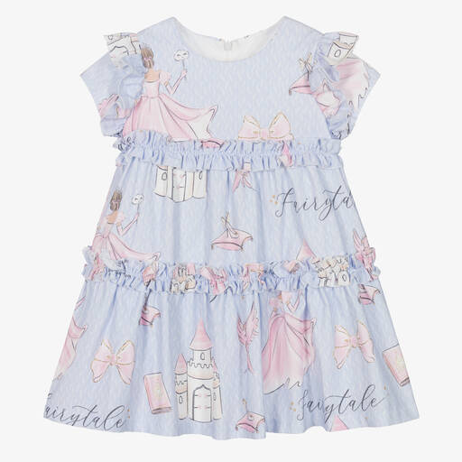 Balloon Chic-Girls Blue Cotton Fairytale Dress | Childrensalon Outlet