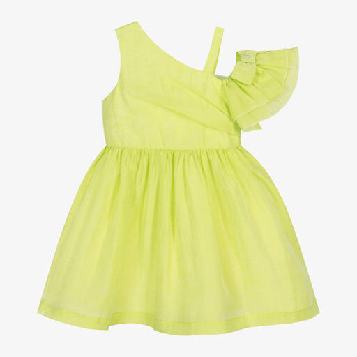 Balloon Chic-Girls Green Linen Dress | Childrensalon Outlet